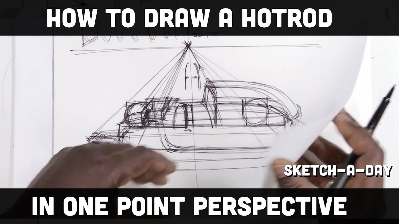 How to Draw a Race car in One Point Perspective