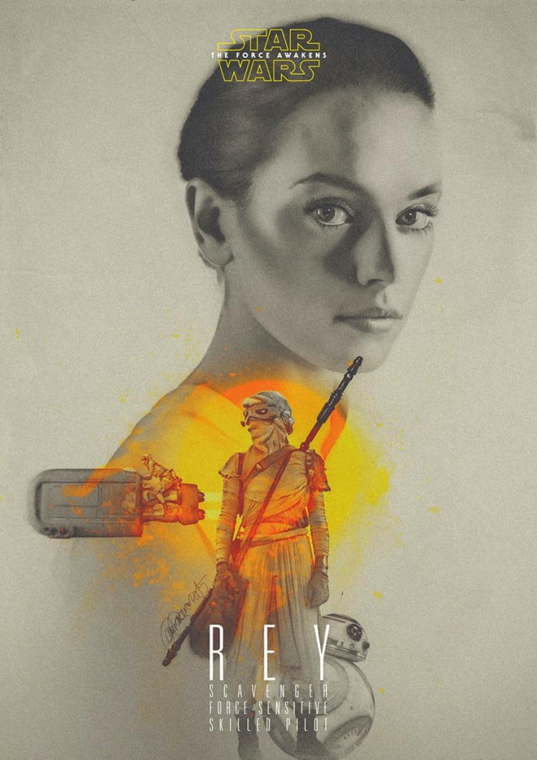 Star Wars-Rey by Laura Racero-Magnificent Illustrations-Drawings_paints