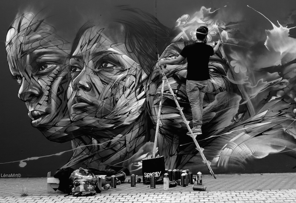 Mural with street artist