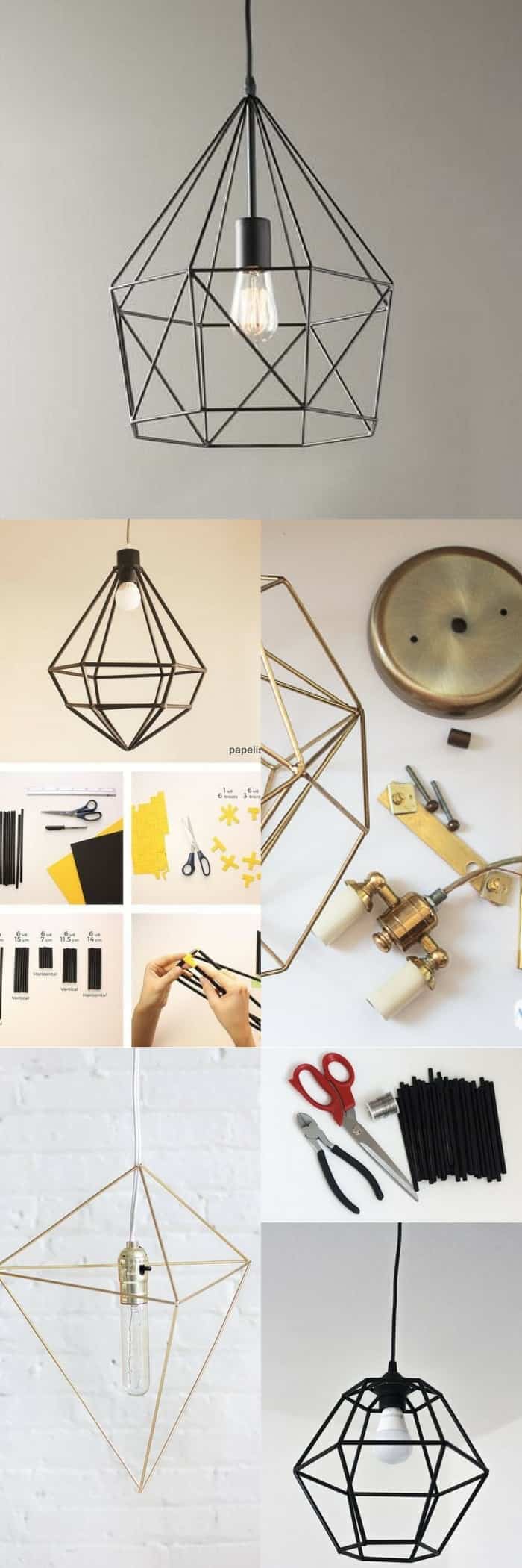 geometric lamp diy