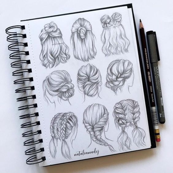 drawing ideas for  hair 