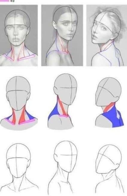 a collage of different views of a woman's neck