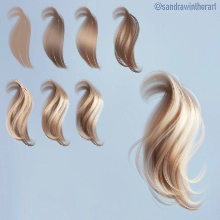 a hair on a blue background step by step