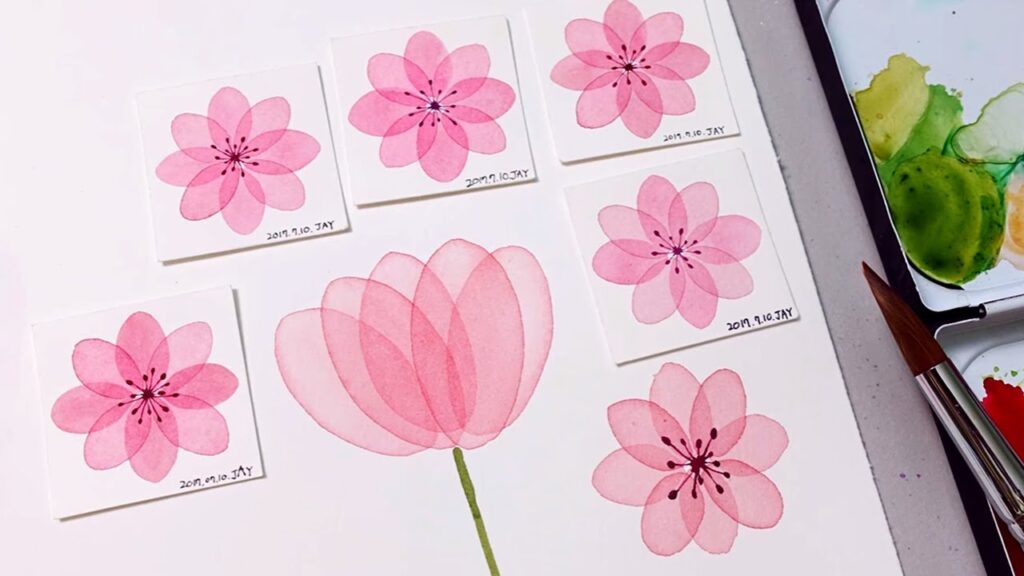 a group of cards with flowers