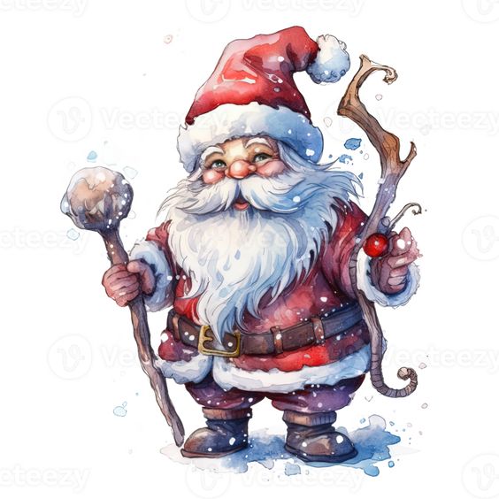 Santa claus holding a bow and arrow.