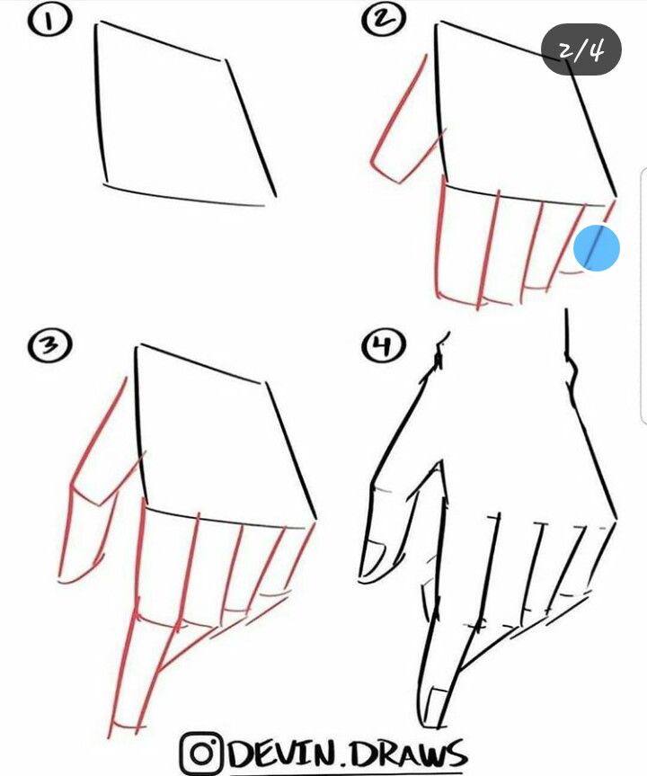 How to draw a hand step by step.