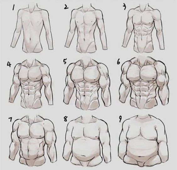 How to draw a man's body in different poses.