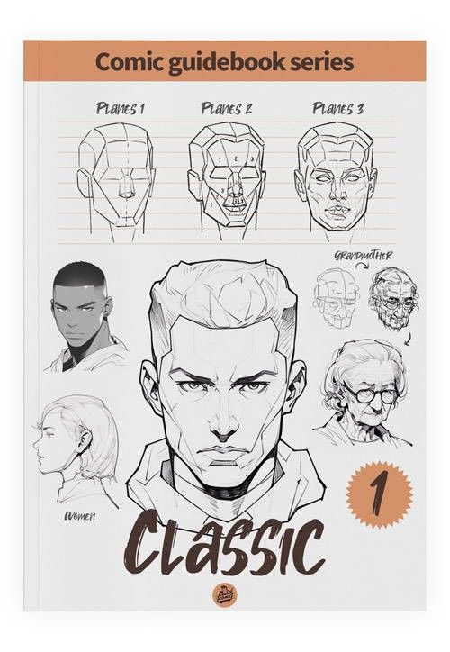 Cover of "classic 1" comic guidebook featuring sketches of diverse character faces including men and women of varying ages and expressions.