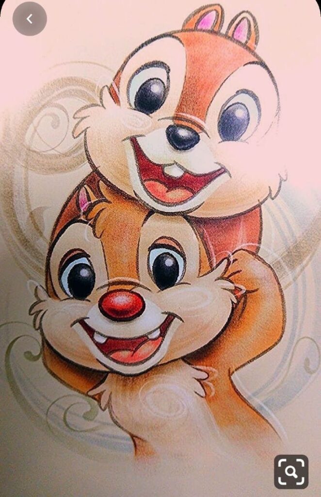 Cute cartoon chipmunks with big smiles, stacked on each other's shoulders, playful and joyful illustration.