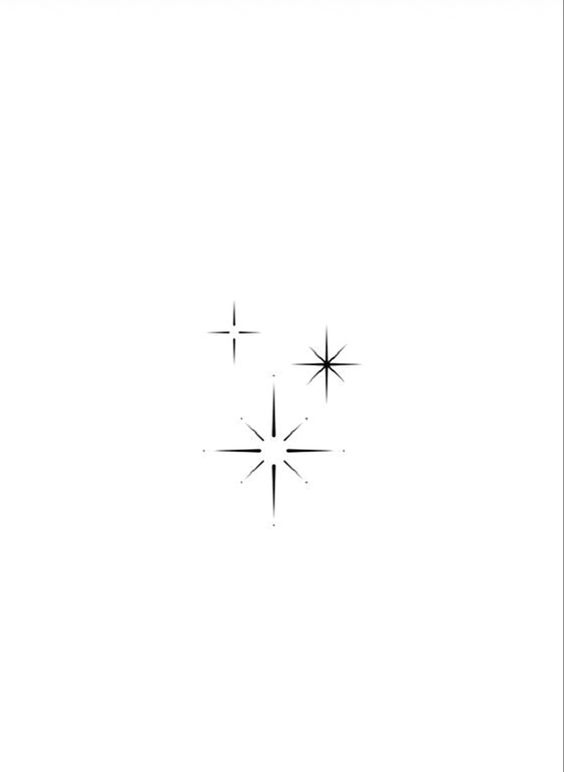 Minimalist black star sparkles on a white background, perfect for adding a touch of elegance and shine to your design.