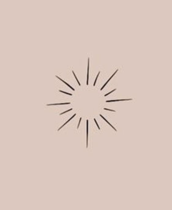 Minimalist sun icon with black rays on pale pink background, symbolizing simplicity and elegance in design.