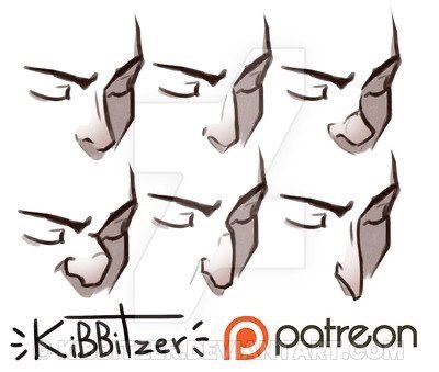 Series of expressive face sketches with the text KiBBitzer and Patreon below, showcasing different facial expressions.