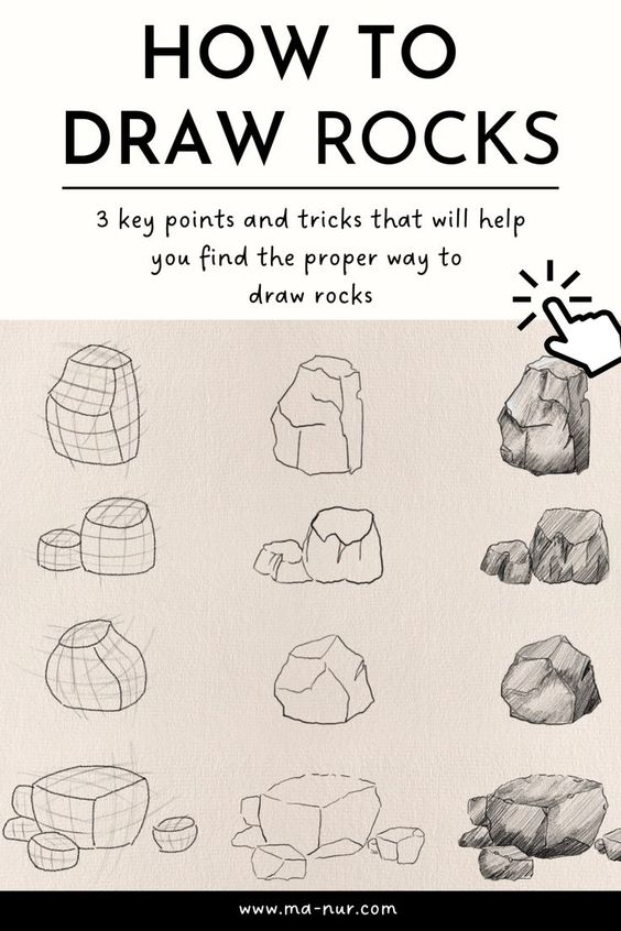 How to Draw Rocks step-by-step guide for beginners, featuring tips, tricks, and 3 key points for drawing realistic rocks.