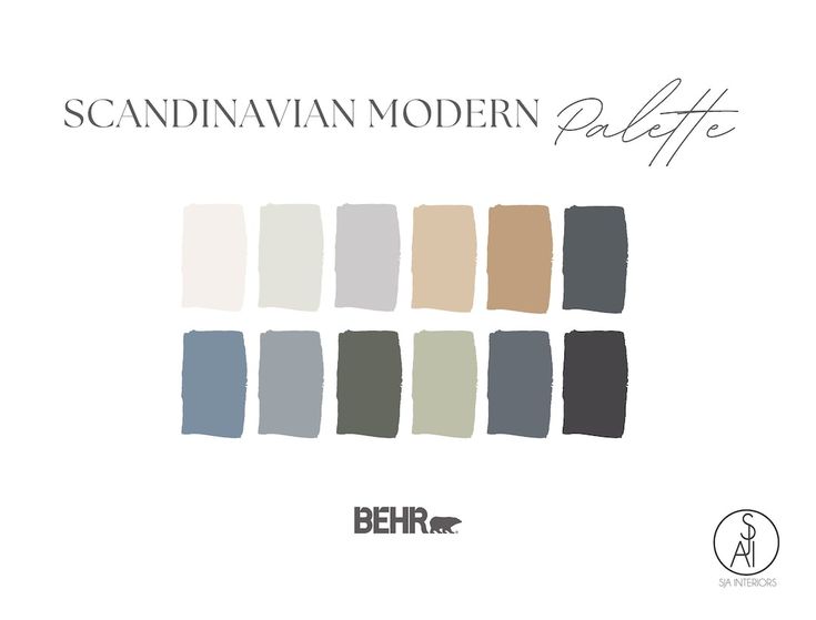 Scandinavian Modern Palette by BEHR and SAI Interiors featuring muted, earthy tones for a minimalist design aesthetic.