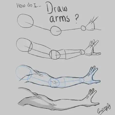 Step-by-step arm drawing tutorial: Learn how to draw arms with circles, lines, and shading for realistic anatomy in art