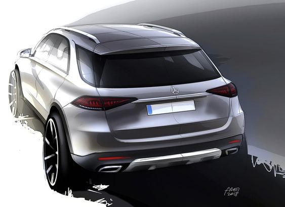 A digital illustration of a sleek, modern SUV from the rear, showcasing its elegant design and rear taillights.