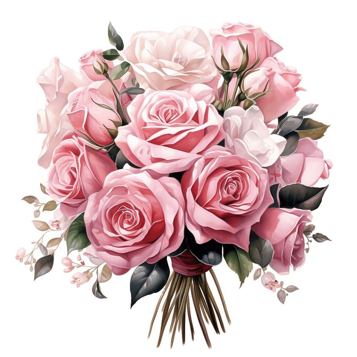 Beautiful bouquet of pink and white roses in full bloom, perfect for romantic occasions and special celebrations.