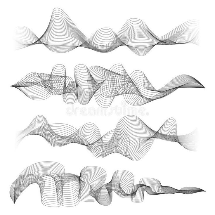 Abstract black wavy lines on a white background forming intricate wave patterns and curves.