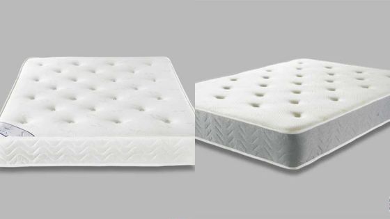 Two comfortable white mattresses with tufted surfaces, perfect for restful sleep and bedroom decor enhancement.