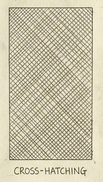 Rectangular illustration of dense cross-hatching pattern texture labeled 'CROSS-HATCHING'.