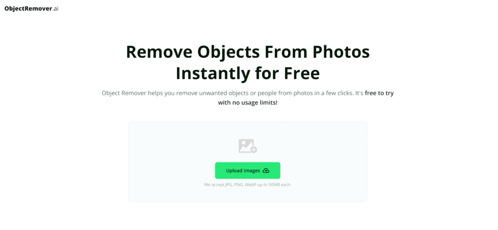 Free online tool for removing objects from photos instantly. Easy photo editing with no usage limits.