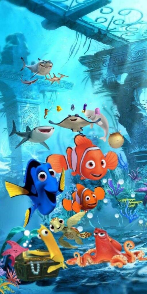 Colorful underwater animation with diverse sea creatures in a vibrant ocean setting.