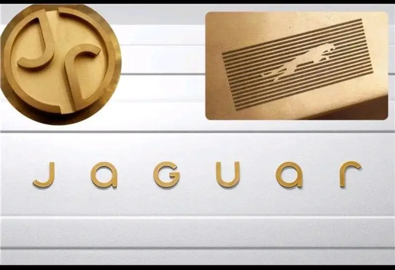 Jaguar luxury brand logos displayed in a stylish design, featuring a leaping jaguar and elegant font.