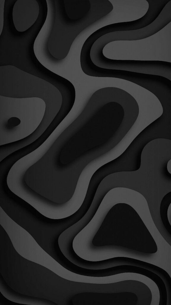 Abstract black layered 3D pattern with flowing lines and smooth shapes, creating a modern, sophisticated background.