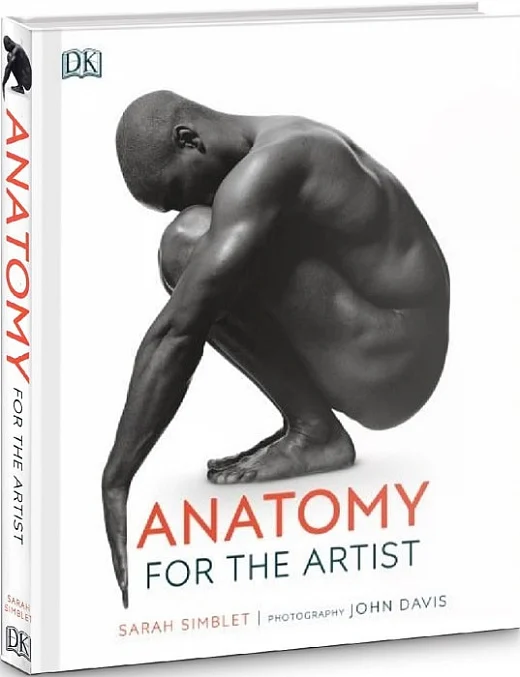 Anatomy for the Artist book cover, featuring a grayscale image of a seated man in a contemplative pose.