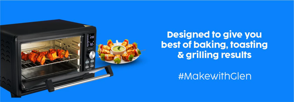 Modern oven with grilled food, showcasing baking, toasting, and grilling capabilities. #MakewithGlen