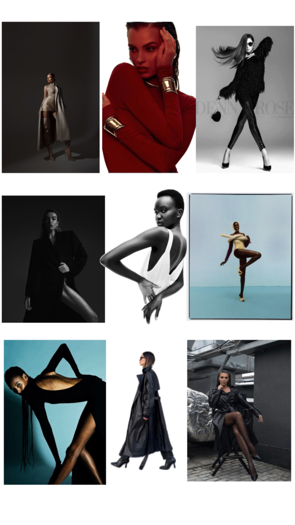 Без названия Fashion models showcasing diverse styles in dramatic poses for a high-fashion photoshoot collection. | Sky Rye Design Fashion models showcasing diverse styles in dramatic poses for a high-fashion photoshoot collection.