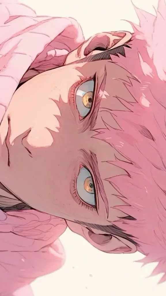 ✧ Close-up illustration of a character with pink hair and captivating eyes, showcasing detailed anime art style. | Sky Rye Design Close-up illustration of a character with pink hair and captivating eyes, showcasing detailed anime art style.