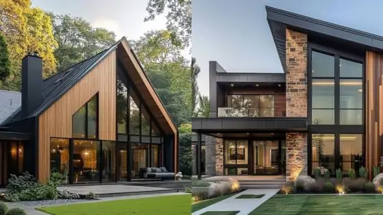 How to Pick the Right Siding for Home Modern house designs with large windows, sleek lines, and natural surroundings. | Sky Rye Design Modern house designs with large windows, sleek lines, and natural surroundings.