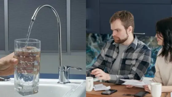 Viewing Deck Blog 1 A person fills a glass with water while a man and woman discuss papers at a table. | Sky Rye Design A person fills a glass with water while a man and woman discuss papers at a table.