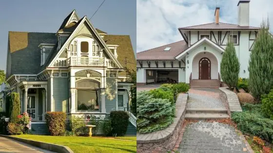 Viewing Deck Blog 65 Victorian-style house next to a modern suburban home, both surrounded by greenery under clear skies. | Sky Rye Design Victorian-style house next to a modern suburban home, both surrounded by greenery under clear skies.