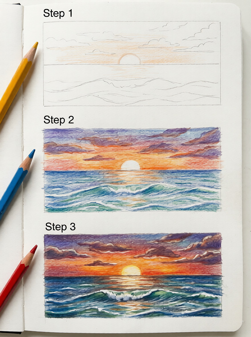 Sunset Basic Shading Sunset Drawing: Why Your Gradients Look Like Stripes