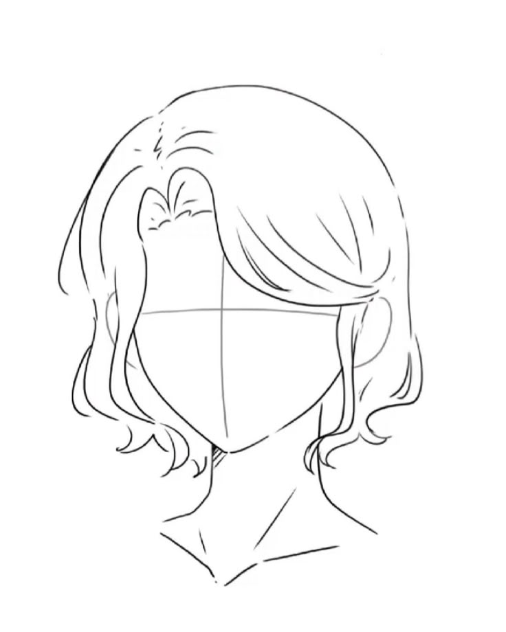 Illustration of a faceless person with short, wavy hair in a sketched outline style.