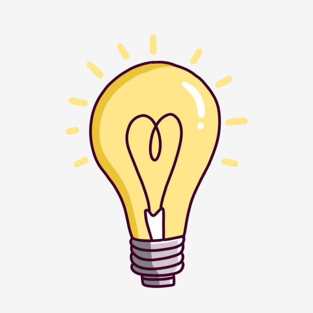 Cartoon light bulb with heart-shaped filament, glowing brightly on a white background. Creative inspiration concept.