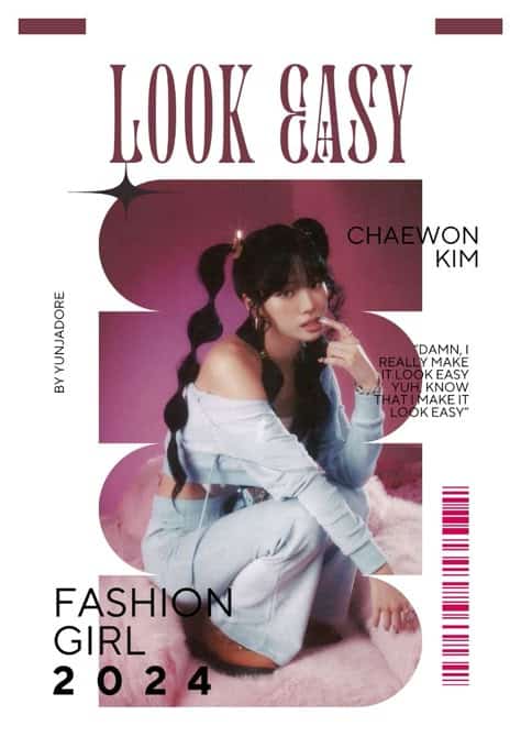 31ca58f0c9deabd3d2432419107b39be Fashion magazine cover featuring model in stylish outfit, pink background, text: Look Easy, Fashion Girl 2024. | Sky Rye Design Fashion magazine cover featuring model in stylish outfit, pink background, text: Look Easy, Fashion Girl 2024.