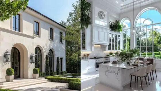A Step-by-Step Plan for Selling Your House and Relocating Luxurious modern villa exterior and elegant white kitchen with large windows and greenery. | Sky Rye Design Luxurious modern villa exterior and elegant white kitchen with large windows and greenery.