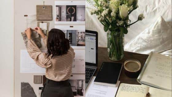 How Influence Safety Navigation and Communication Interior designer planning with mood board beside workspace with laptop, flowers, and coffee. | Sky Rye Design Interior designer planning with mood board beside workspace with laptop, flowers, and coffee.