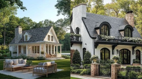 How to Buy Tax Delinquent Houses Charming cottage and elegant house with landscaped front yards in a lush, green setting under a clear sky. | Sky Rye Design Charming cottage and elegant house with landscaped front yards in a lush, green setting under a clear sky.
