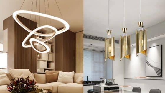 How to Install Pendant Lights Zowala Makes It Easy Modern LED chandelier and gold pendant lights in contemporary living and dining spaces. | Sky Rye Design Modern LED chandelier and gold pendant lights in contemporary living and dining spaces.