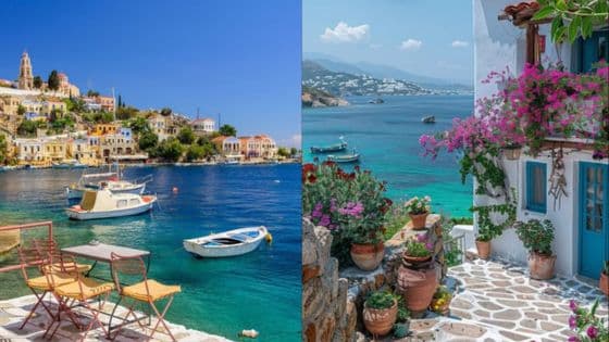 The Psychology of Place How Destination Design Scenic Greek seaside with boats, and charming alley with flowers under a bright blue sky. Perfect travel destination. | Sky Rye Design Scenic Greek seaside with boats, and charming alley with flowers under a bright blue sky. Perfect travel destination.