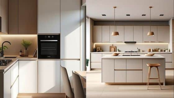 Understanding How Residential Appliances Work Before Making a Purchase Modern kitchen with sleek cabinets, island, and pendant lighting, showcasing minimalist design and natural lighting. | Sky Rye Design Modern kitchen with sleek cabinets, island, and pendant lighting, showcasing minimalist design and natural lighting.