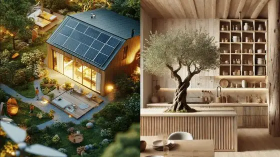 Viewing Deck Blog-2 Eco-friendly modern house with solar panels and a stylish, nature-inspired kitchen interior design. | Sky Rye Design Eco-friendly modern house with solar panels and a stylish, nature-inspired kitchen interior design.