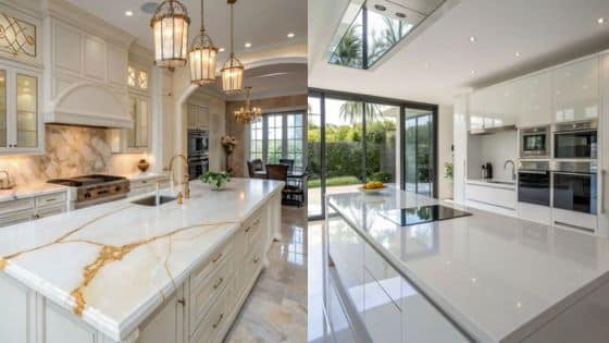 Viewing Deck Blog - 2025-04-15T184346205 Elegant kitchen designs with luxurious marble countertops and stylish lighting fixtures. | Sky Rye Design Elegant kitchen designs with luxurious marble countertops and stylish lighting fixtures.