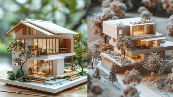 Viewing Deck Blog - 2025-04-21T134922724 Miniature modern wooden house designs with surrounding trees, showcasing architectural models and sustainable living concepts. | Sky Rye Design Miniature modern wooden house designs with surrounding trees, showcasing architectural models and sustainable living concepts.