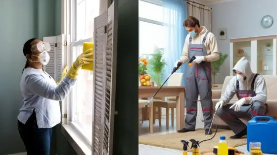 Viewing Deck Blog 3 People in protective gear cleaning a household interior, ensuring hygiene and sanitation. | Sky Rye Design People in protective gear cleaning a household interior, ensuring hygiene and sanitation.