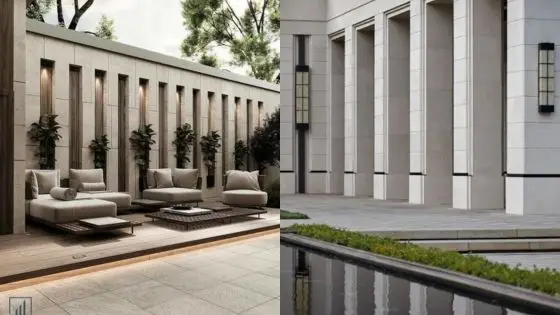 Viewing Deck Blog 4 Modern patio with stylish seating and sleek architecture, featuring greenery and minimalist design elements. | Sky Rye Design Modern patio with stylish seating and sleek architecture, featuring greenery and minimalist design elements.